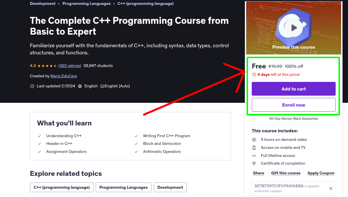 The Complete C++ Programming Course from Basic to Expert