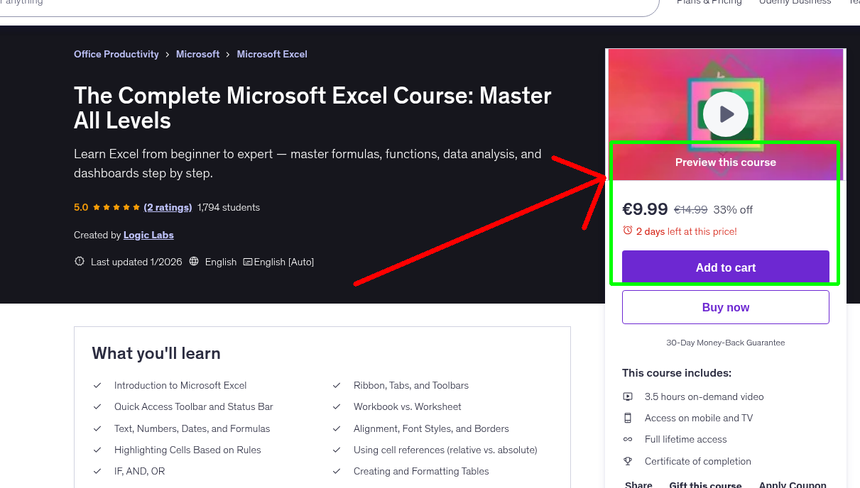 The Complete Microsoft Excel Course: Master All Levels