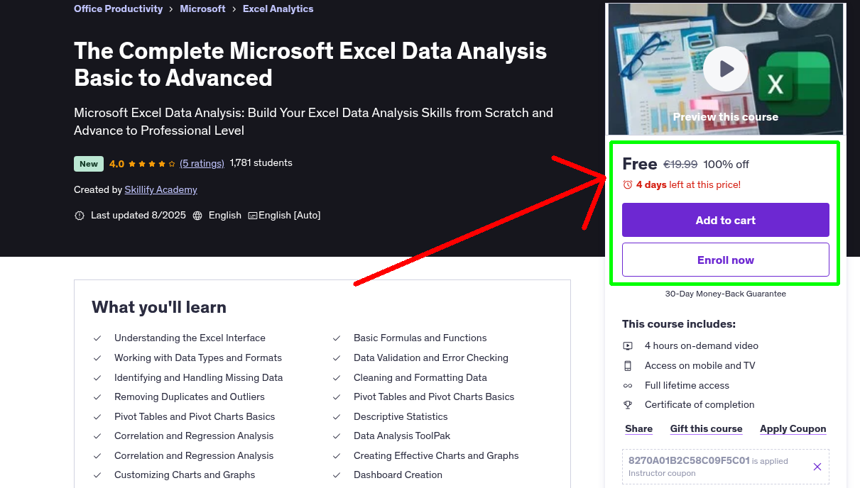 The Complete Microsoft Excel Data Analysis Basic to Advanced