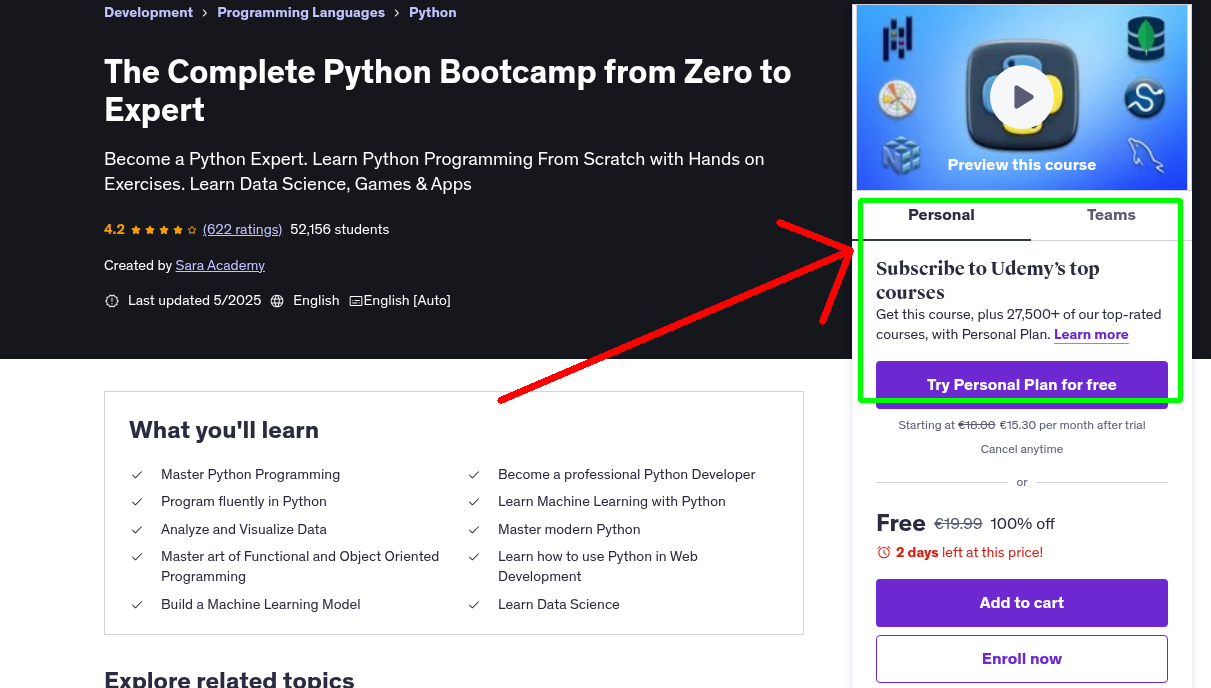 The Complete Python Bootcamp from Zero to Expert