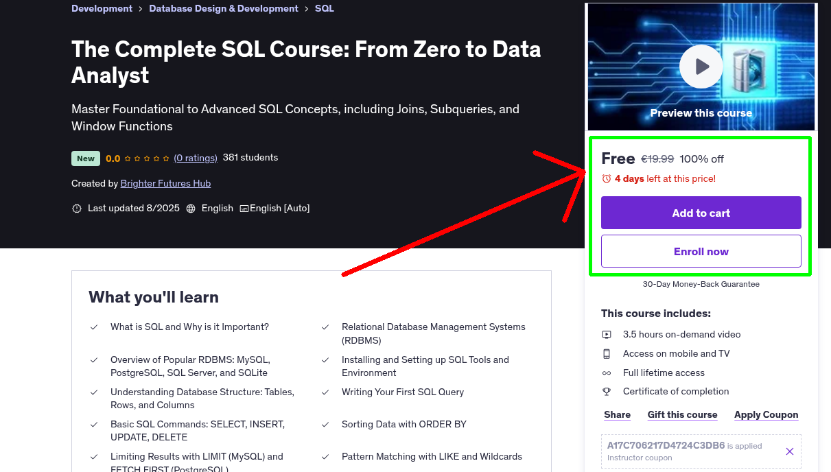 The Complete SQL Course: From Zero to Data Analyst