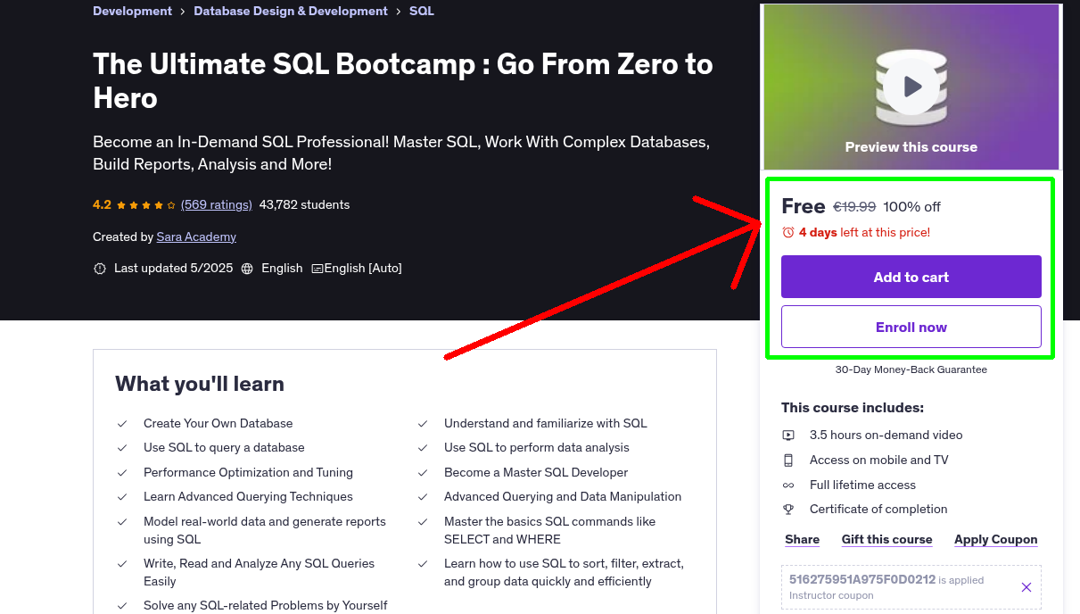 The Ultimate SQL Bootcamp : Go From Zero to Hero