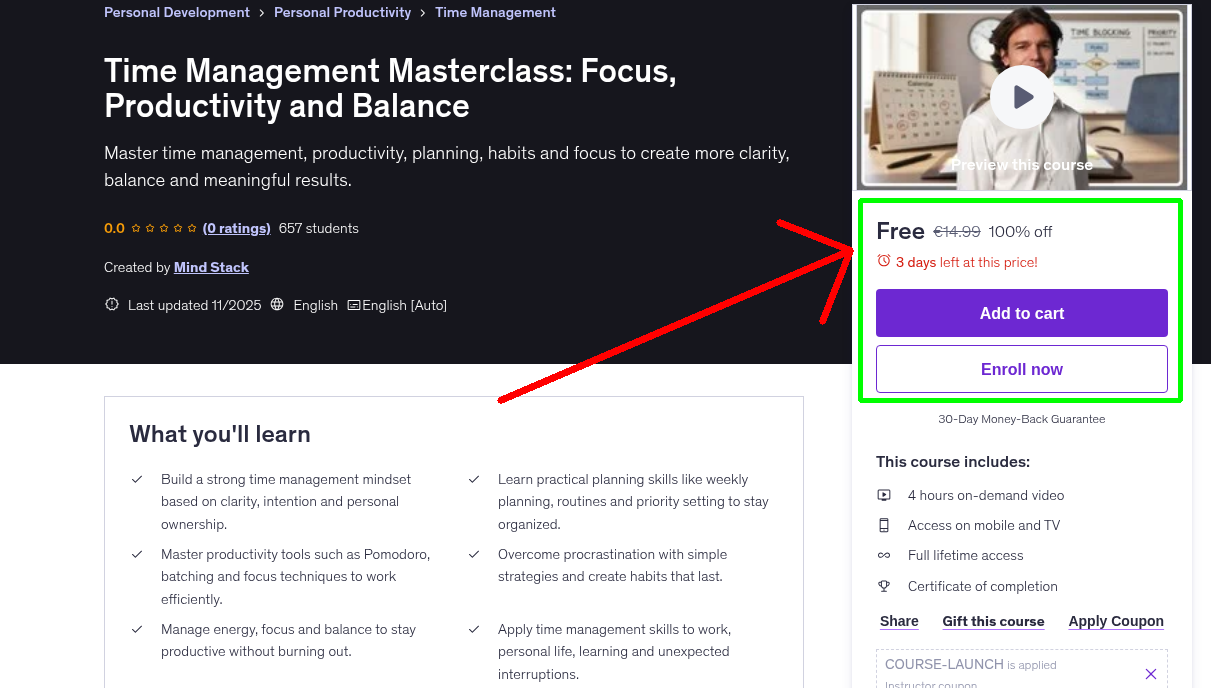 Time Management Masterclass: Focus, Productivity and Balance