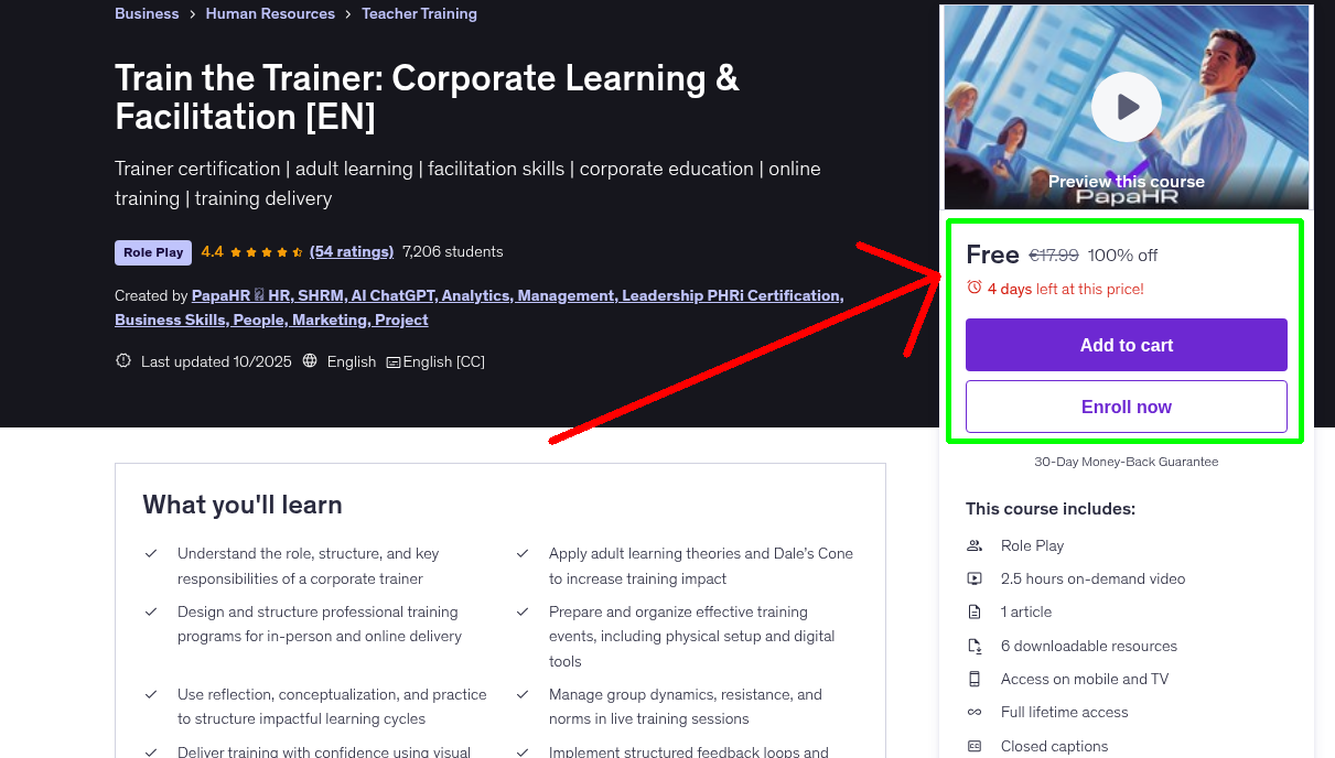 Train the Trainer: Corporate Learning & Facilitation [EN]