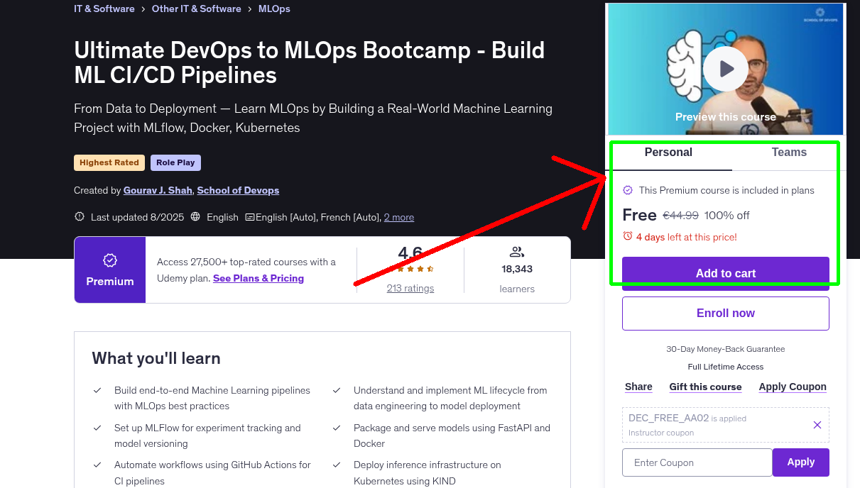 Ultimate DevOps to MLOps Bootcamp - Build ML CI/CD Pipelines