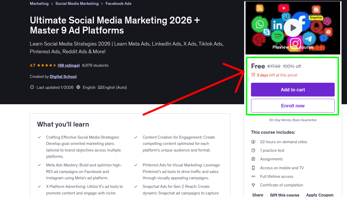 Ultimate Social Media Marketing 2026 + Master 9 Ad Platforms