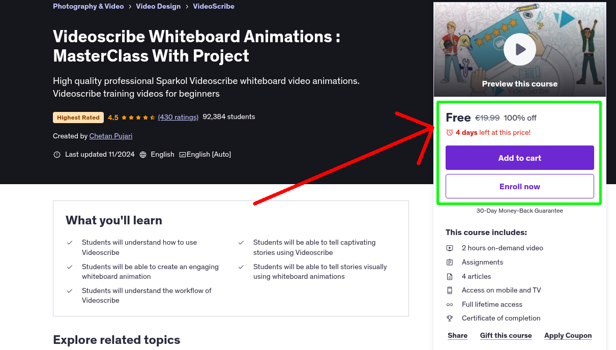 Videoscribe Whiteboard Animations : MasterClass With Project