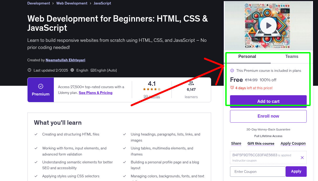 Web Development for Beginners: HTML, CSS & JavaScript