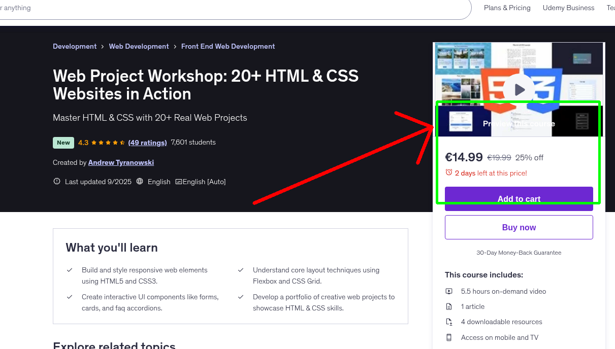 Web Project Workshop: 20+ HTML & CSS Websites in Action