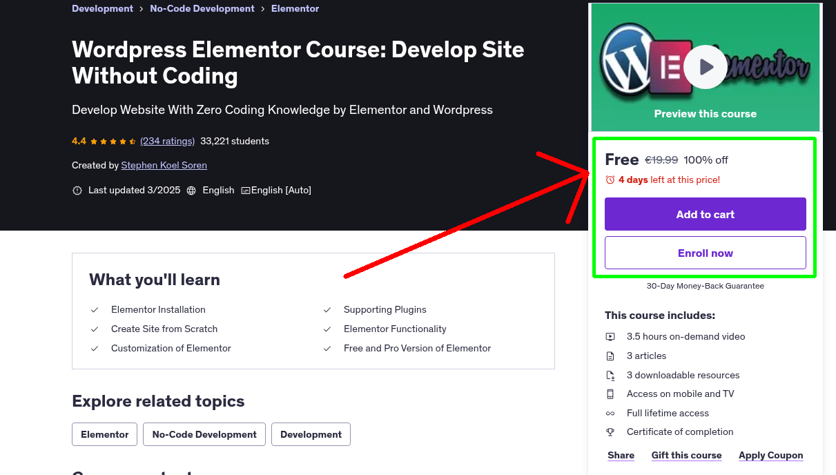 Wordpress Elementor Course: Develop Site Without Coding